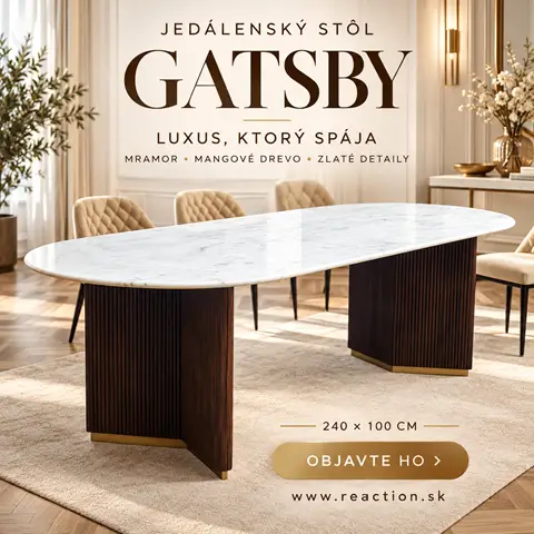 jedálenský stôl Gatsby s mramorovou doskou